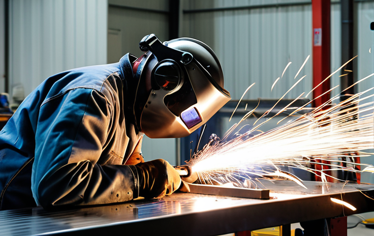 **

A highly skilled welder, wearing appropriate safety gear, expertly TIG welding aluminum components for a luxury motorcycle frame. Sparks fly as the welder precisely joins the metal. The workshop is clean and well-lit, with high-end tools visible in the background. The overall scene emphasizes precision, quality, and the high-tech nature of the aerospace sector, with a focus on Italian design and craftsmanship.

**