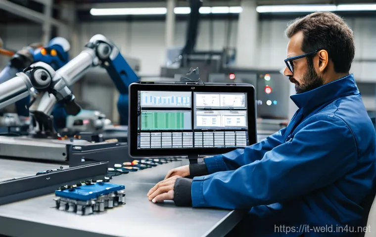 용접사의 미래 기술 적응 방법 - **A Human-Machine Collaboration in Welding Training:**
    A skilled Italian male welder, approximat...
