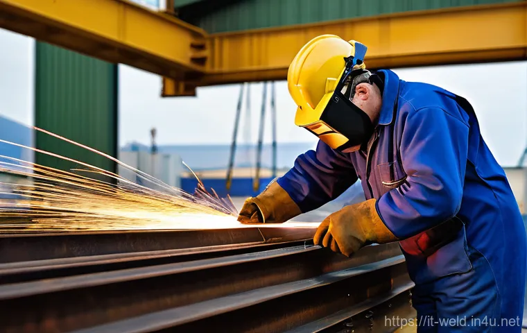 용접사로서의 윤리와 책임 - **Prompt 1: The Art of Precision Welding in Genoa Shipyards**
"A highly skilled and focused weld...