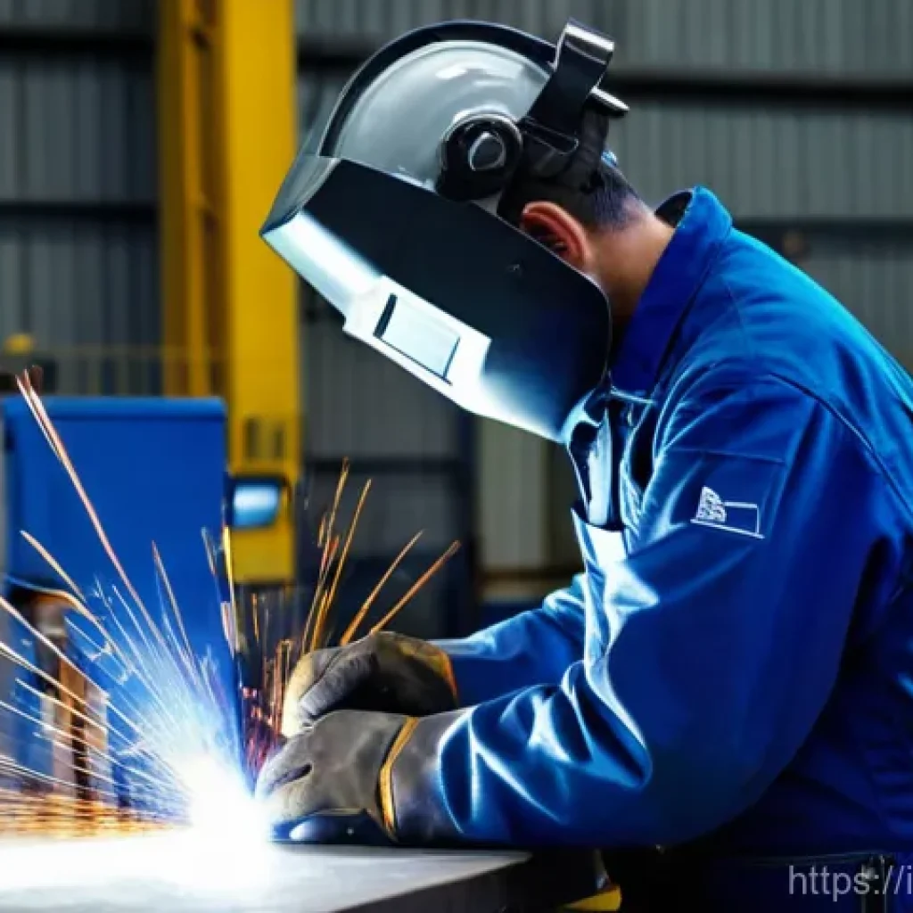 용접사 연봉 협상 시 주의사항 - **Prompt:** A highly skilled Italian master welder, appearing confident and professional, in a moder...
