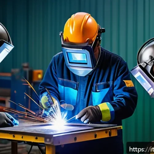 Home 31 용접사의 은퇴 후 커리어 - A skilled Italian welding instructor in a modern professional training workshop, wearing protective ...